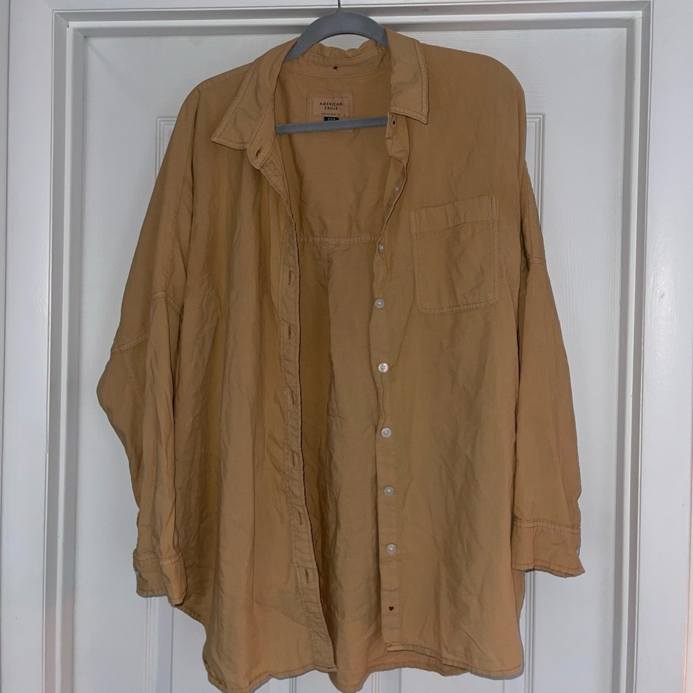 Tan American Eagle Button down